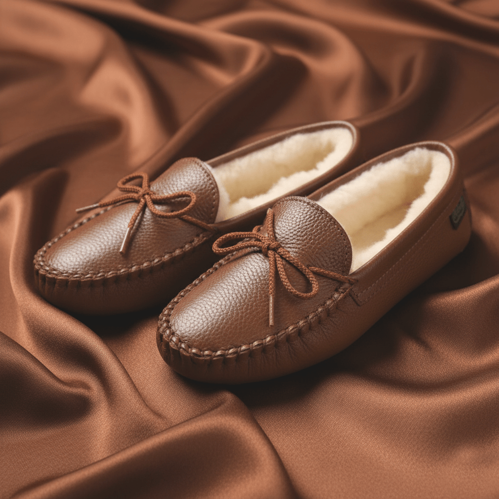 Footskins Men's Softsole Sheepskin Slippers - Brown active Current Faribault group-gallery New Lower Price