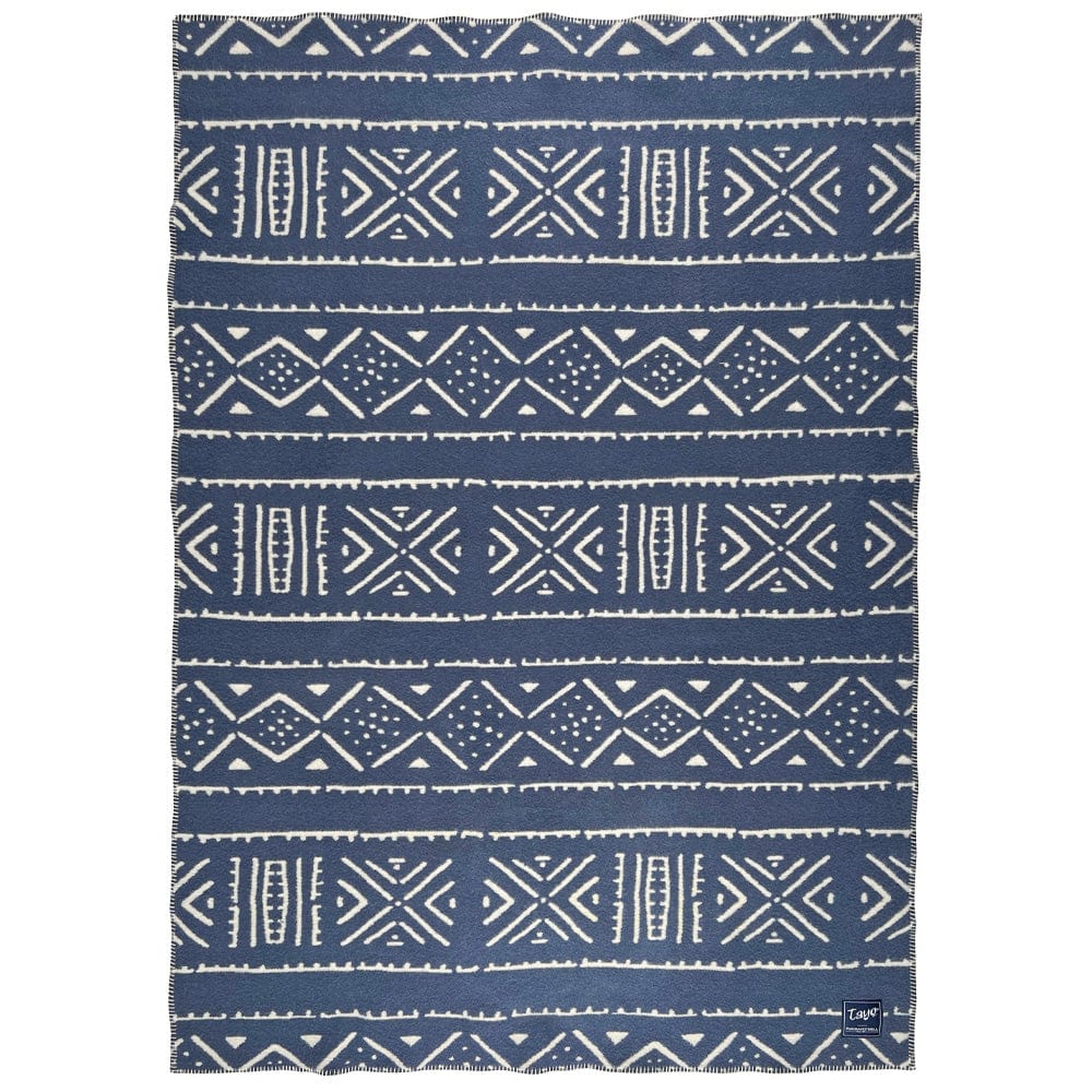 Tayo Onadein Wool Throw Kuba Blue