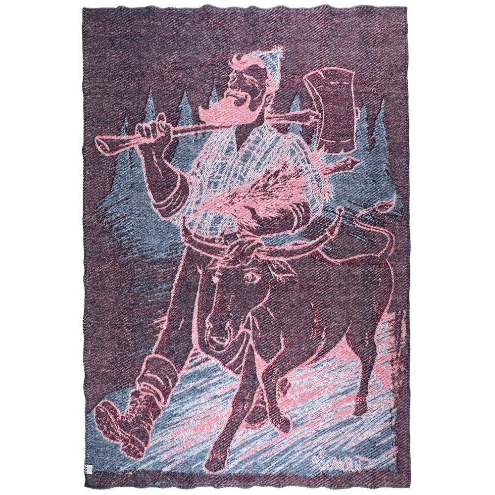 Factory Second Adam Turman Paul Bunyan & Babe the Blue Ox Throw active Artist Collection Current Dry clean or hand wash Factory Second Adam Turman Wool Throw