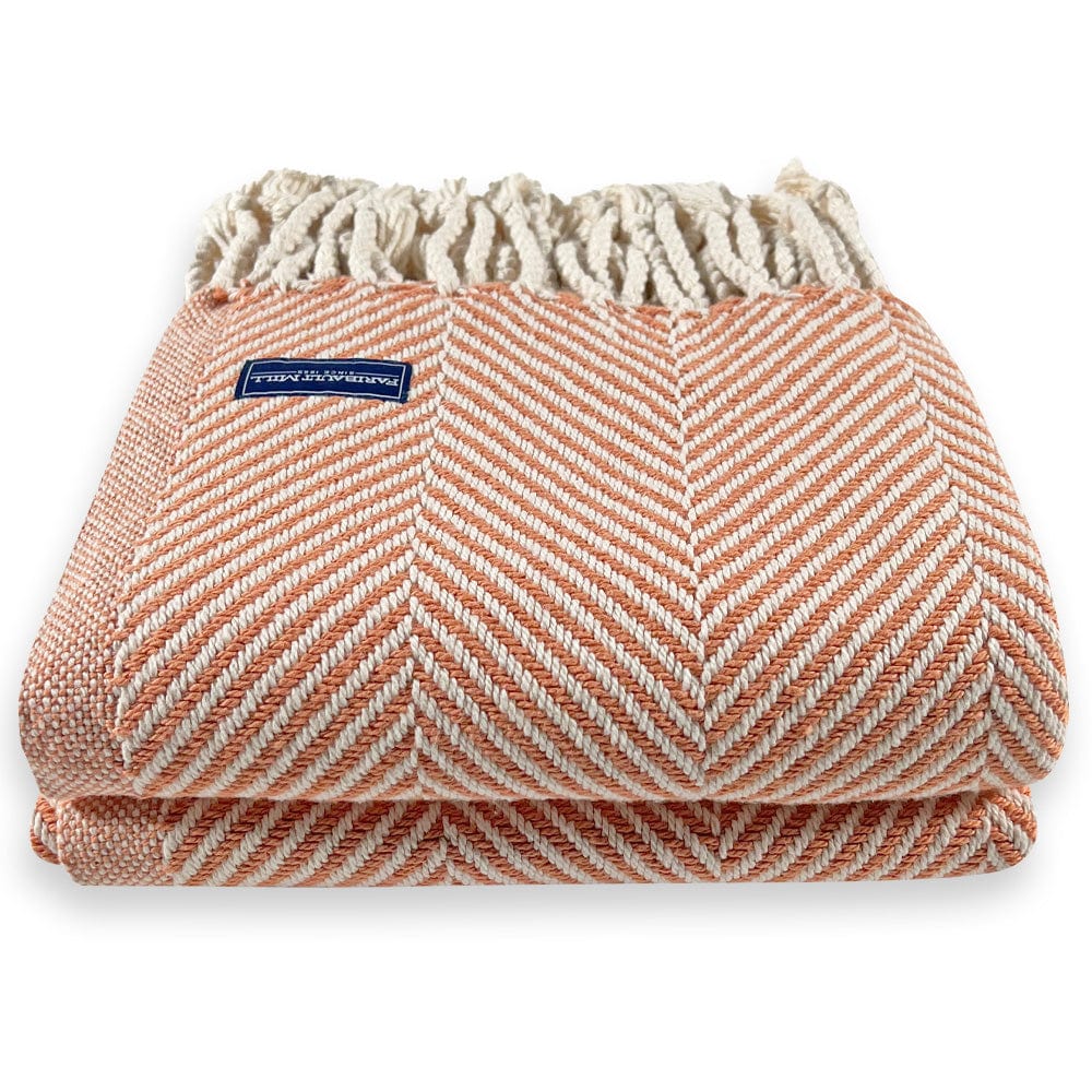 Brahms Mount Bittersweet / With Fringe Monhegan Cotton Throw With Fringe - Bittersweet
