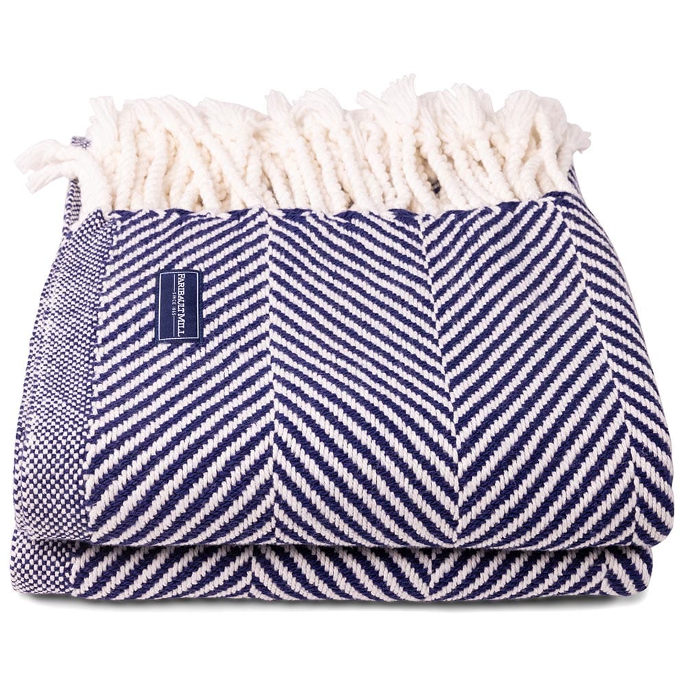 Brahms Mount Monhegan Cotton Throw With Fringe