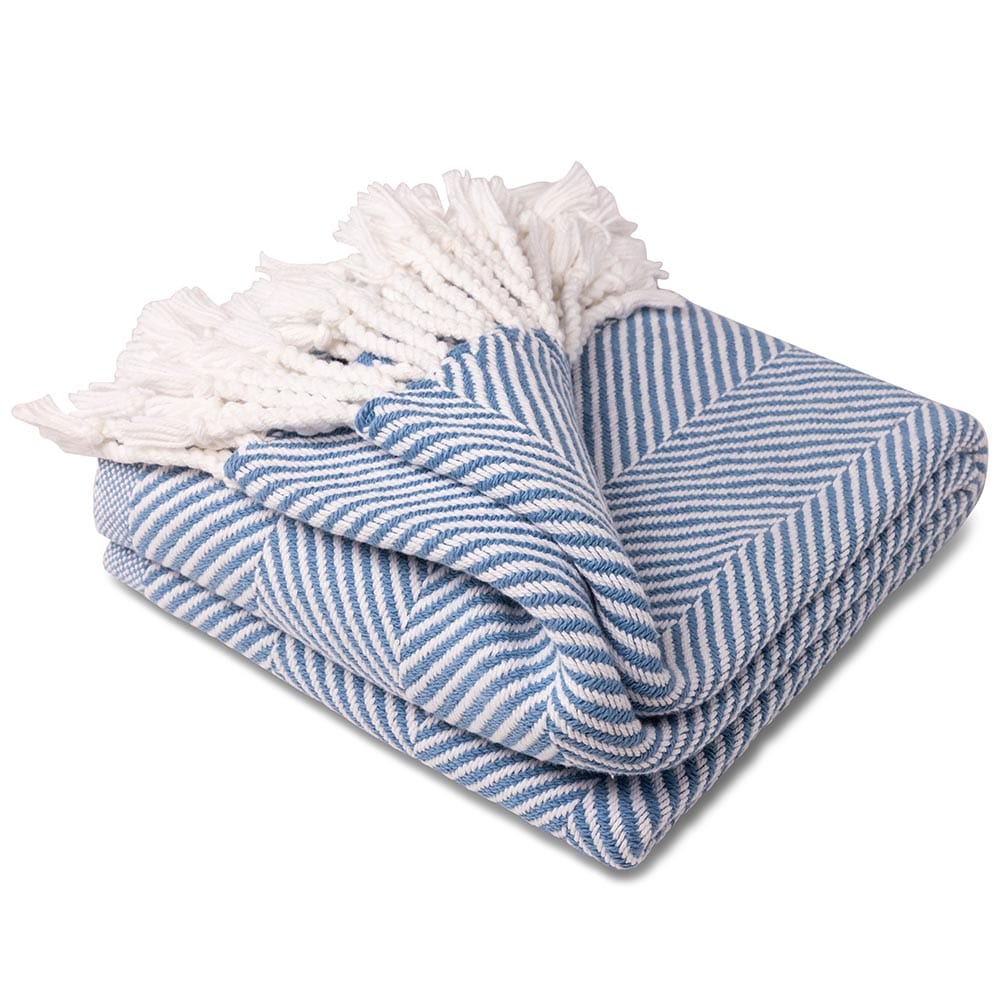 Brahms Mount Monhegan Cotton Throw With Fringe