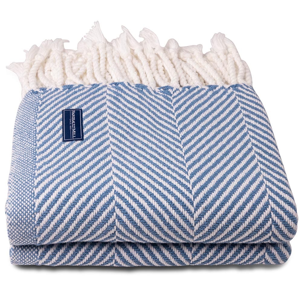 Brahms Mount Monhegan Cotton Throw With Fringe