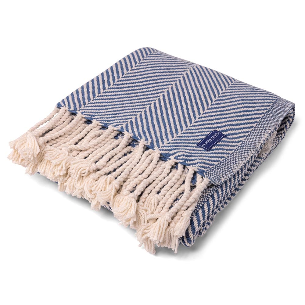 Brahms Mount Monhegan Cotton Throw With Fringe
