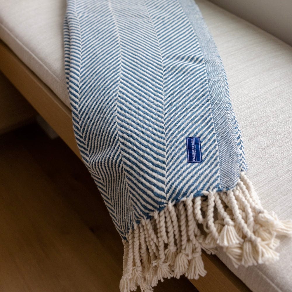 Brahms Mount Monhegan Cotton Throw With Fringe