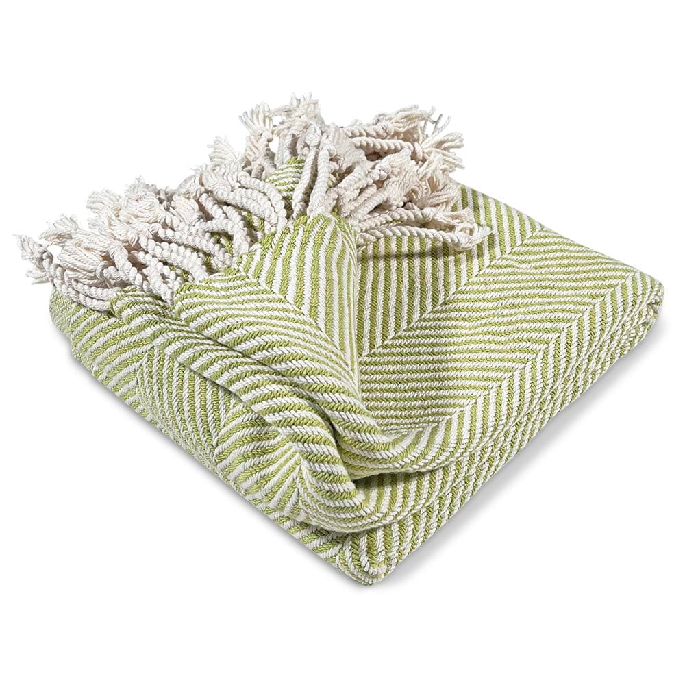 Brahms Mount Monhegan Cotton Throw With Fringe