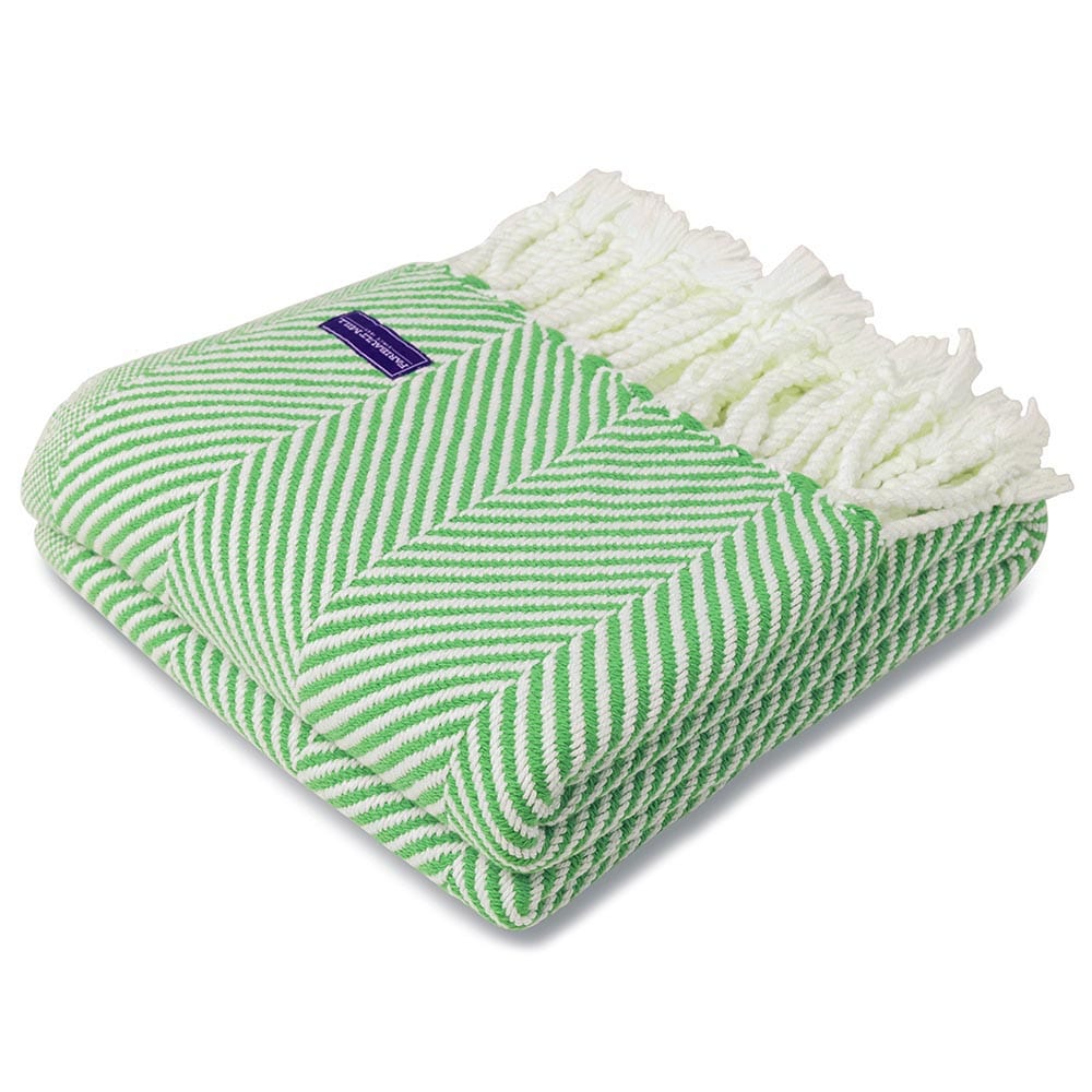 Monhegan Cotton Throw With Fringe - Sugar Snap Sugar Snap With Fringe active All Throws Best Seller Cotton Throws FWM Herringbone Collection Herringbone Throw machine washable Maine Throws