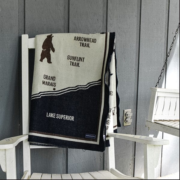 BWCA Map Wool Throw Blanket active Current Dry clean or hand wash Faribault Lakes & Maps New Lower Price