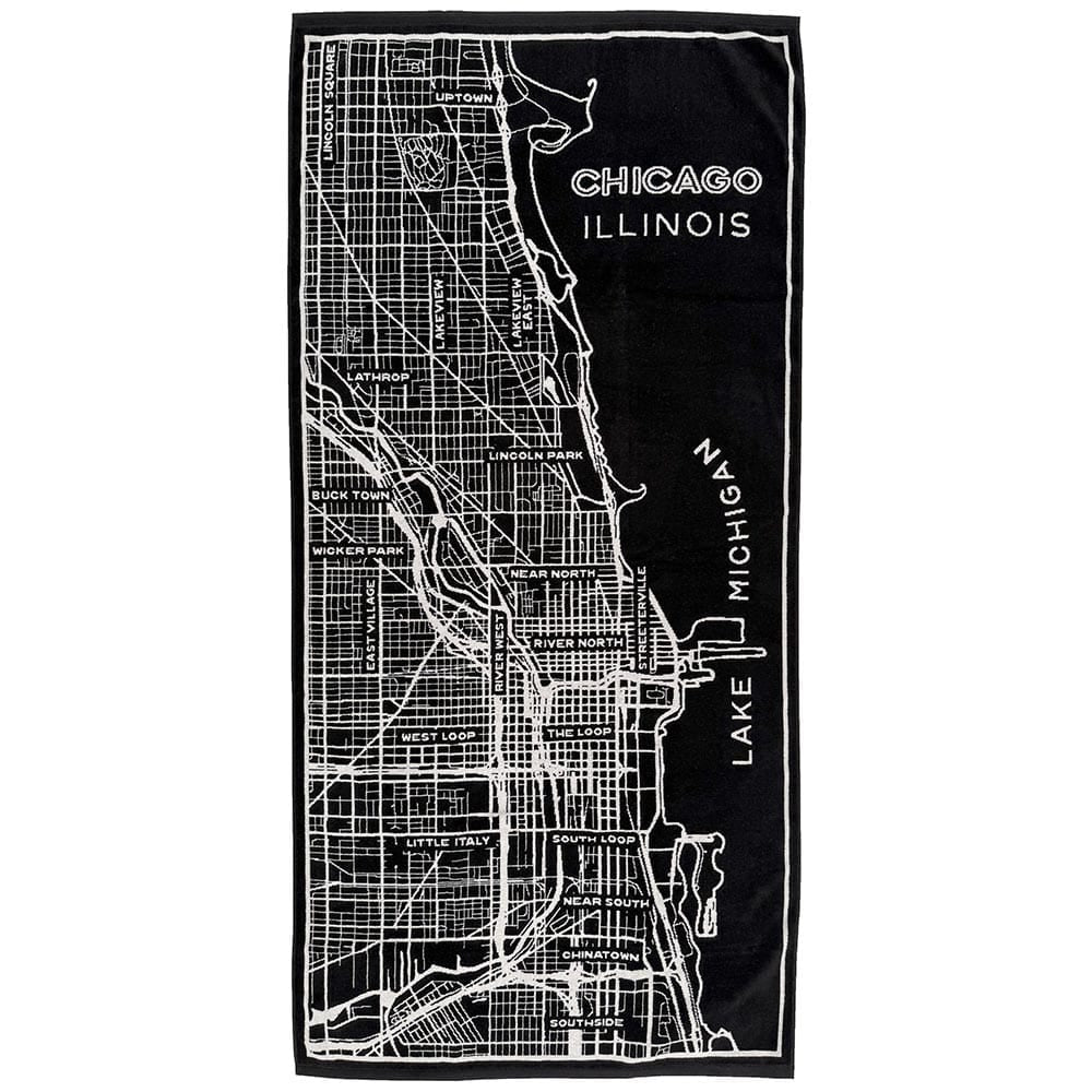 Faribault Mill 34" x 70" Chicago Map Towel