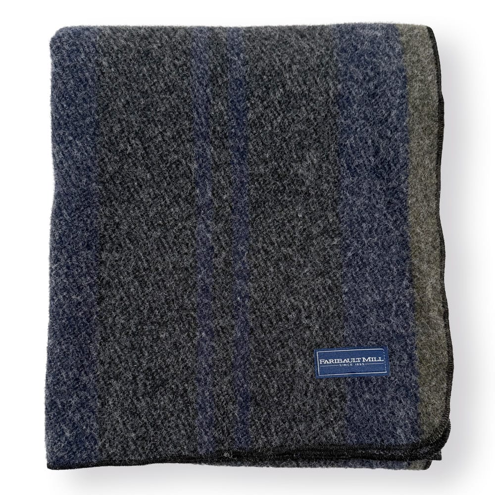 Faribault Mill 45" x 60" Timberline Stripe Wool Throw
