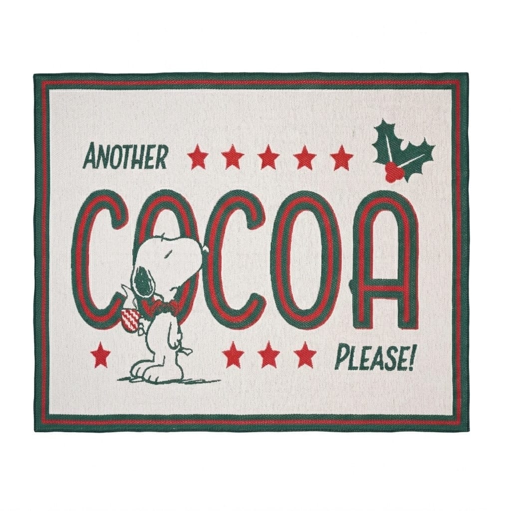 Faribault Mill 50" x 60" North Star Peanuts Another Cocoa Please Throw