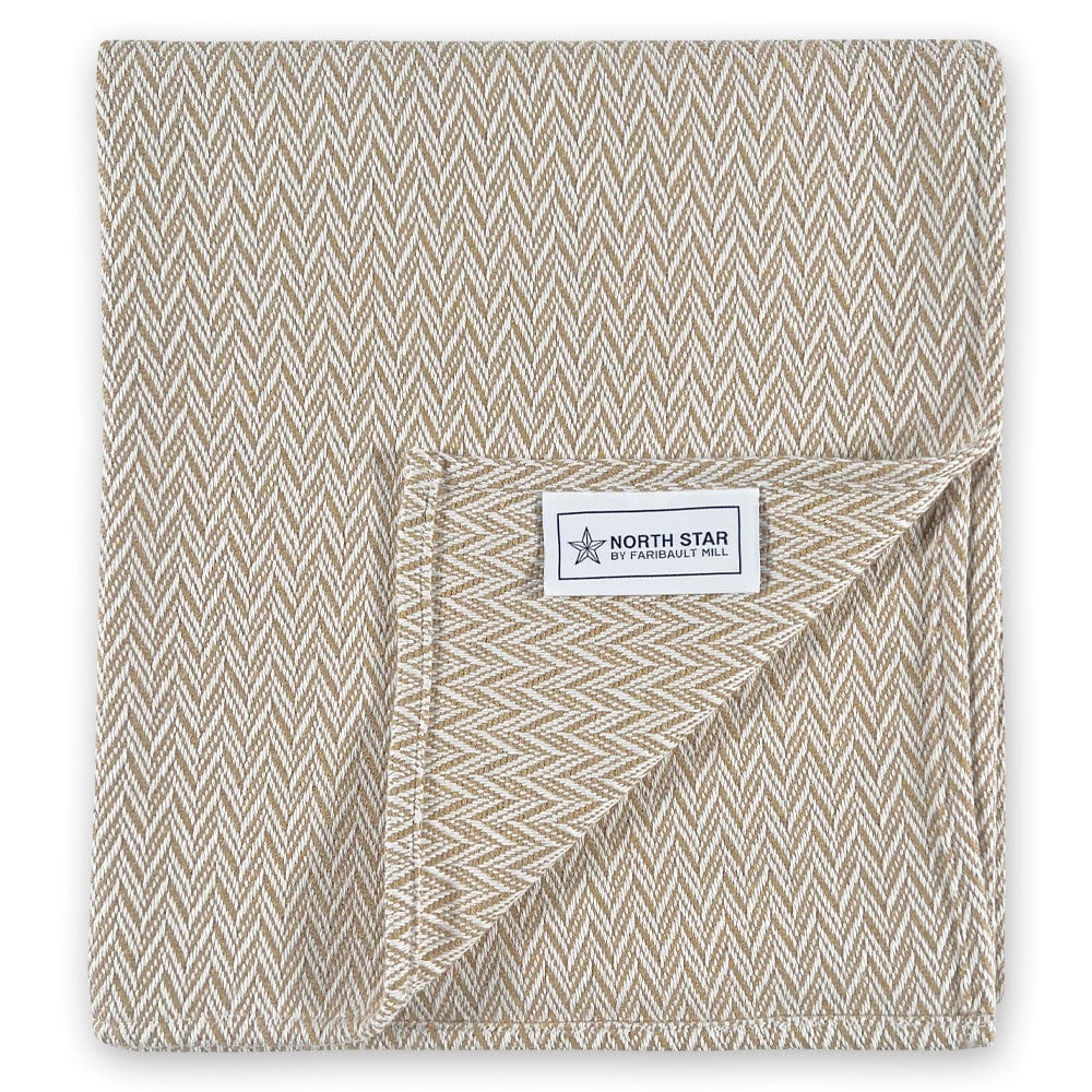 Faribault Mill 50" x 60" North Star Reverse Twill Throw - Tan