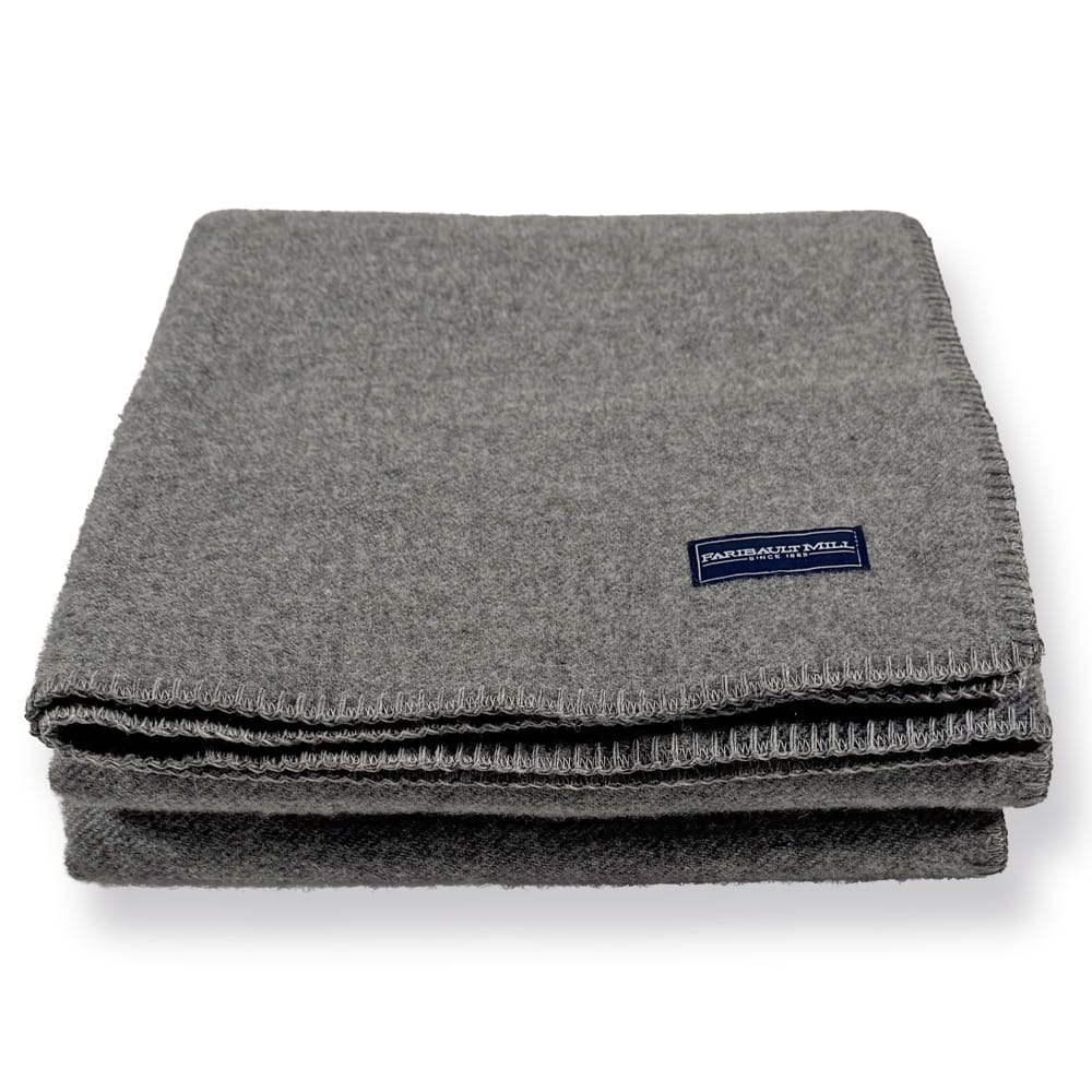 Faribault Mill 50" x 72" Frontier Lightweight Wool Throw - Gray