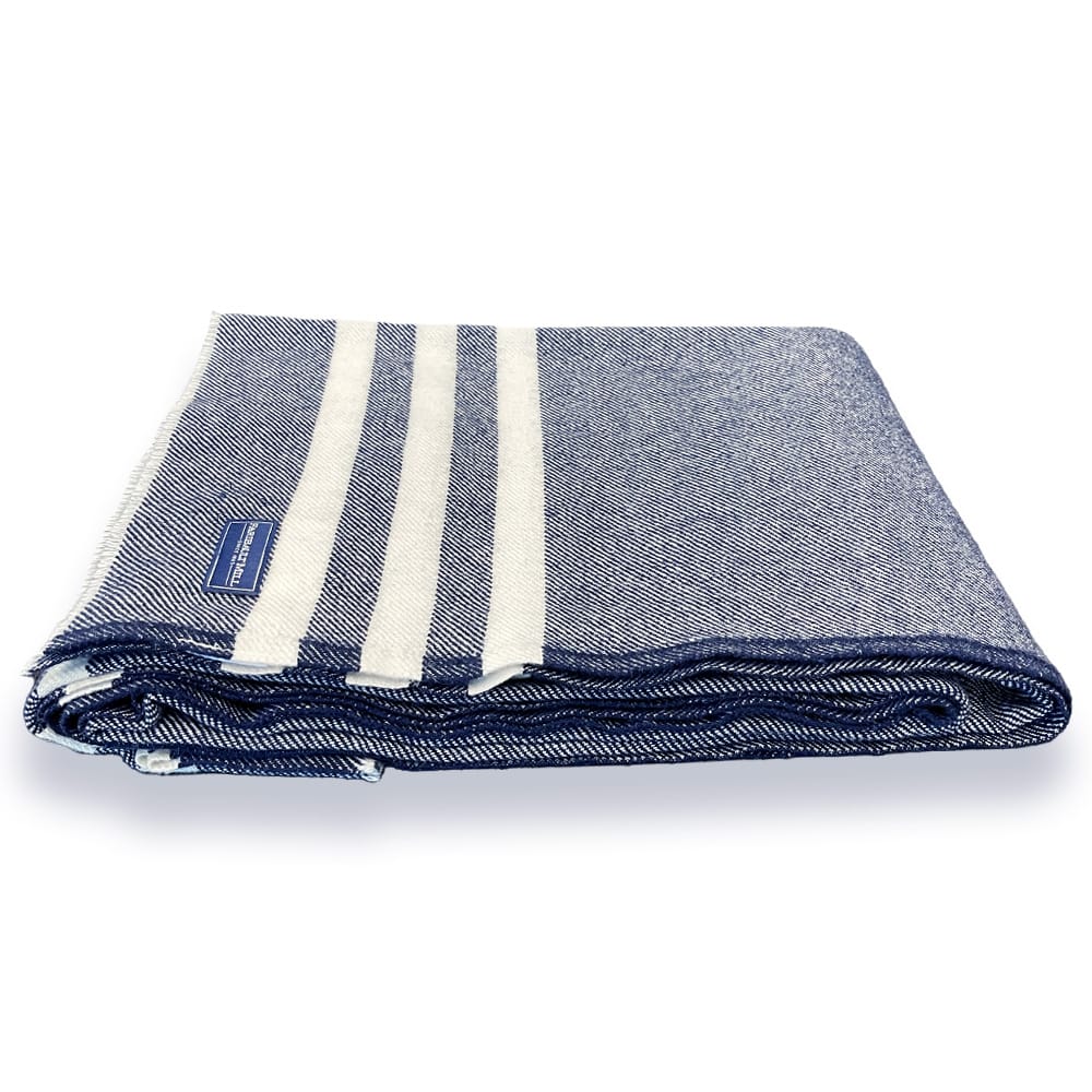 Faribault Mill 50" x 72" Trapper Wool Throw - Navy