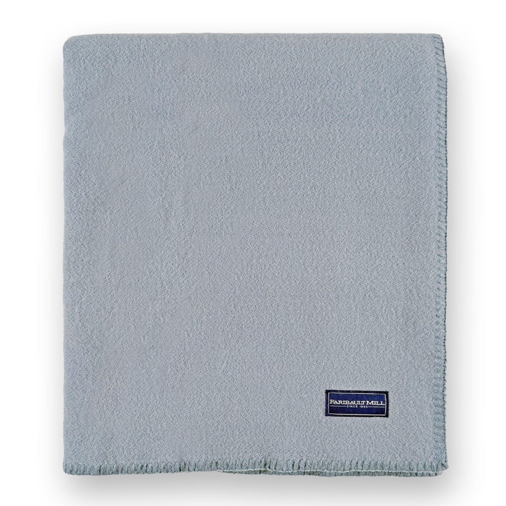 Faribault Mill Factory Second Pure & Simple Wool Blanket - Sky Blue