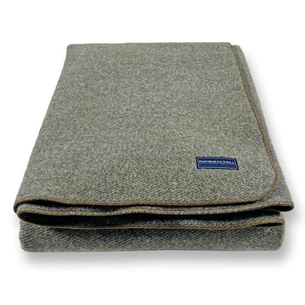 Faribault Mill Factory Second Summit Wool Blanket - Olive