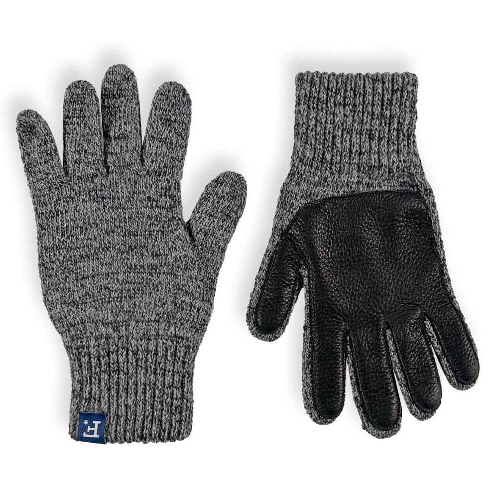 Faribault Mill Medium Gloves with Leather - Charcoal