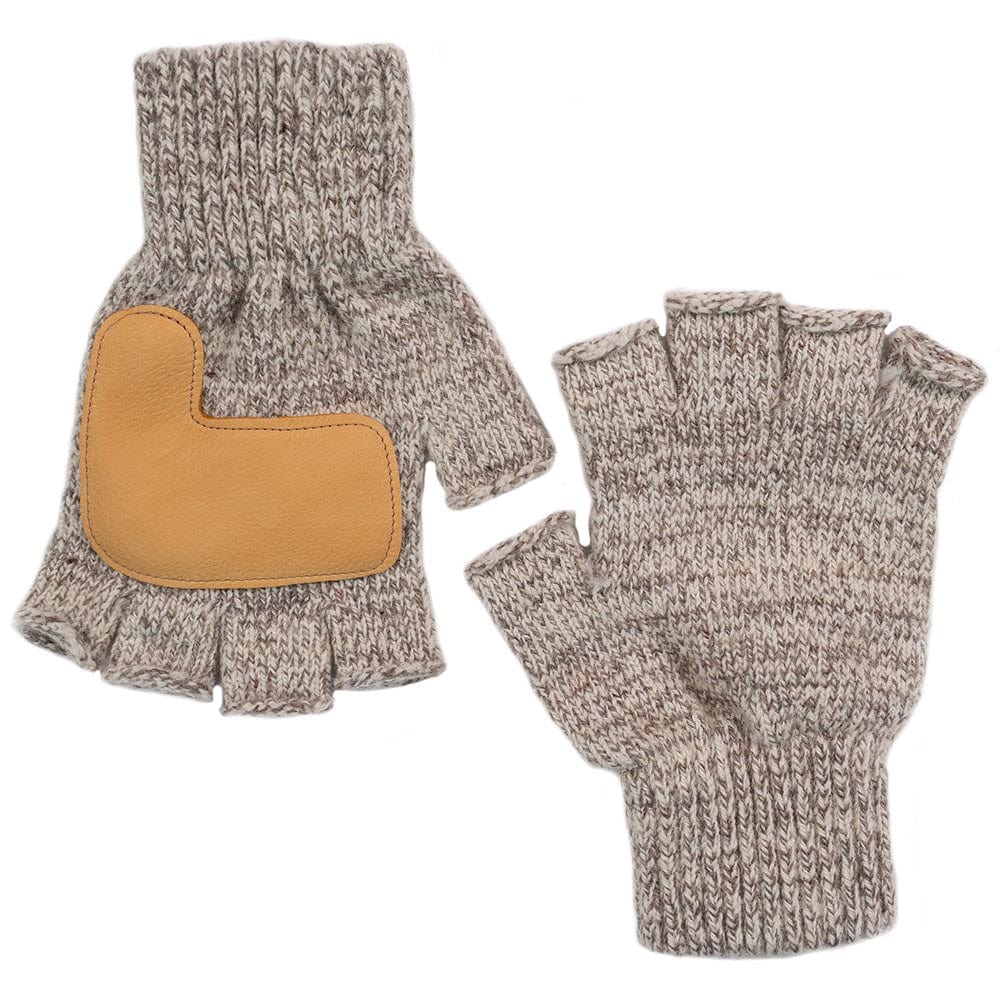 Fingerless Gloves with Leather - Natural/Oatmeal One Size active Current dry clean only Faribault group-gallery