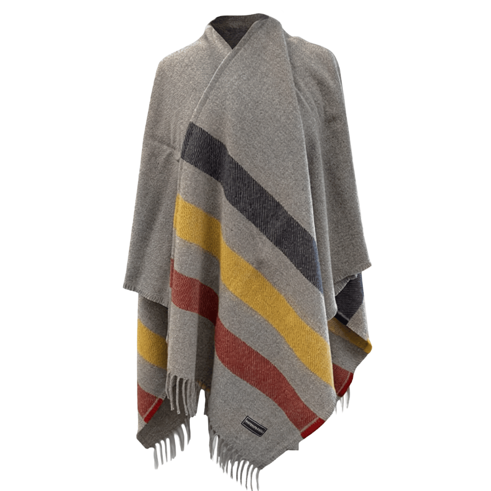 Faribault Mill One Size Frontier Wool Shawl - Gray