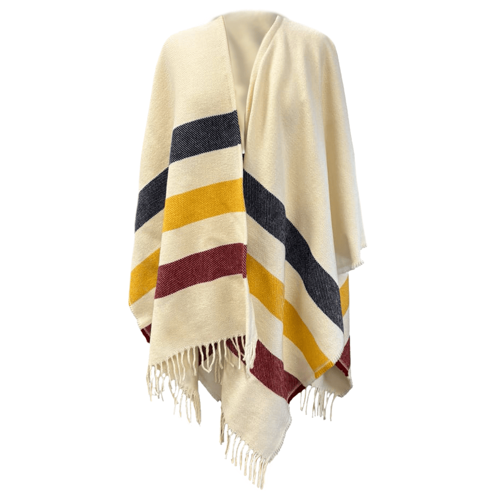 Faribault Mill One Size Frontier Wool Shawl - Natural