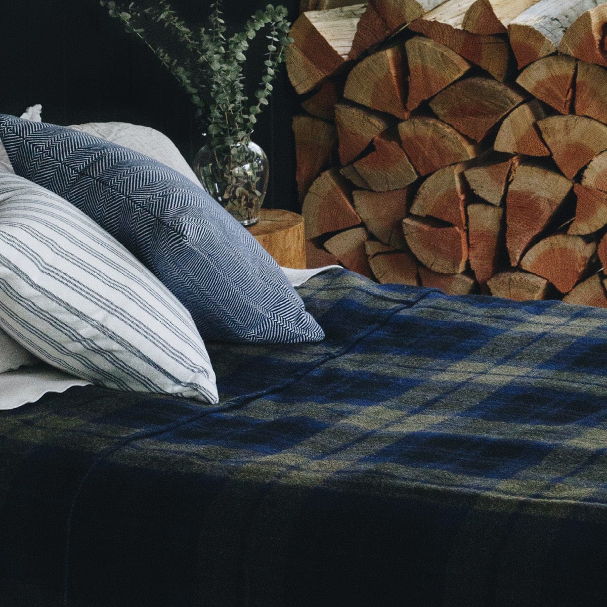 Faribault Mill Shadow Plaid Wool Blanket