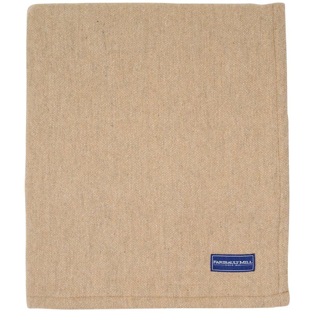 Faribault Mill Twin Factory Second Lakefront Wool Blanket - Heritage Beige