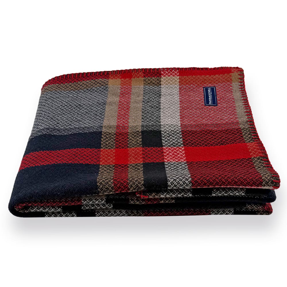 Faribault Woolen Mill 50" x 63" Broadwater Plaid Wool Throw Blanket - Red/Black