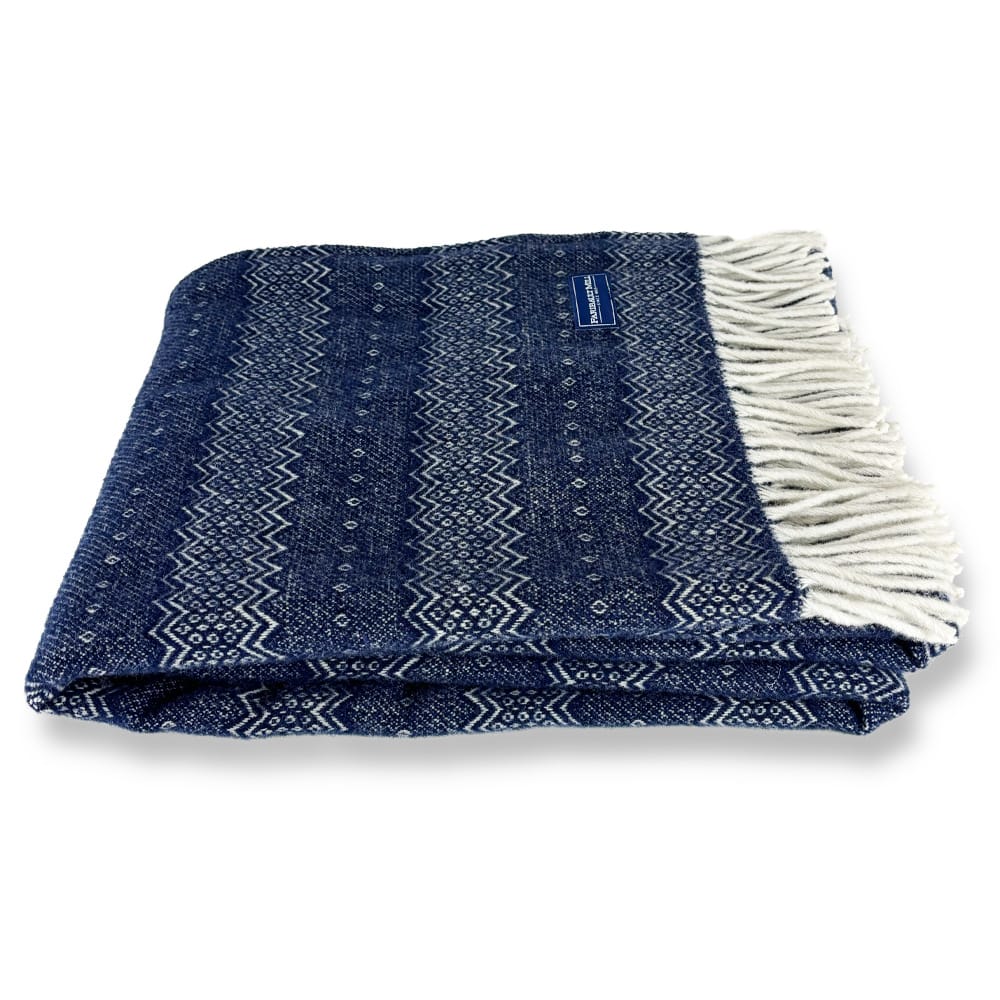 Faribault Woolen Mill 50" x 63" Mesa Wool Throw Blanket - Navy