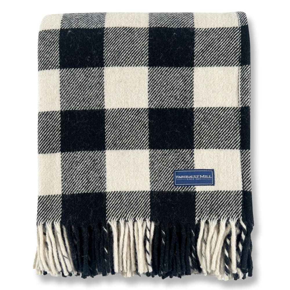 Faribault Woolen Mill Buffalo Check Wool Throw Blanket