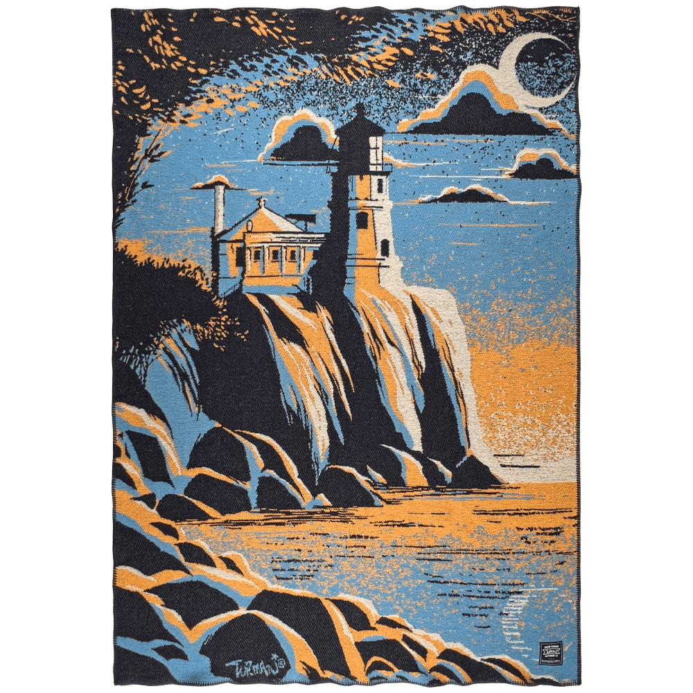 Factory Second Adam Turman Wool Throw Split Rock Lighthouse