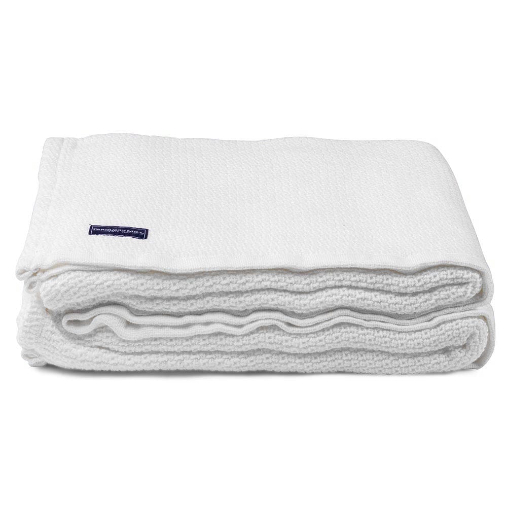 Edgecomb Cotton Blanket - White active Current Edgecomb Cotton Blanket Full group-gallery King machine washable Maine New Lower Price personalization Queen Solids Twin