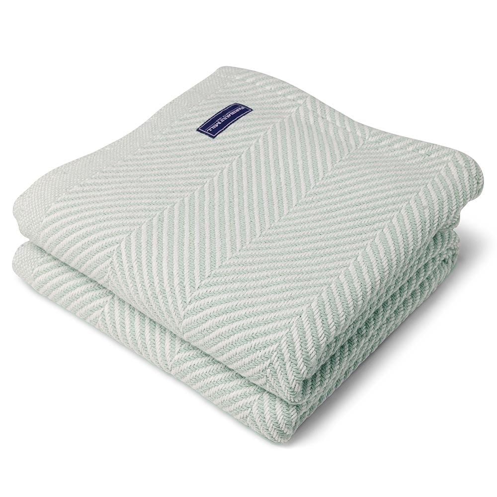 Factory Second Monhegan Fringeless White Surf active All Throws Best Seller Cotton Throws FWM group-gallery Herringbone Collection Herringbone Throw Regular Priced Throws