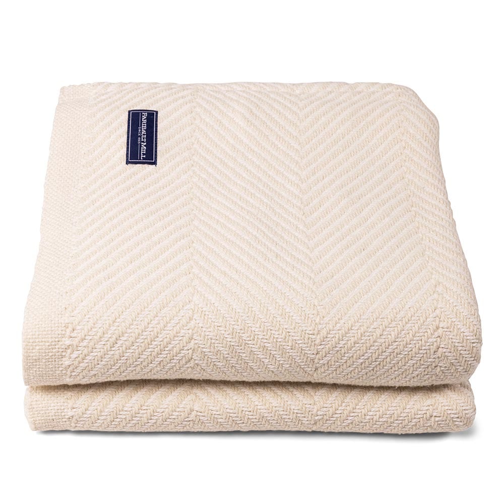 Monhegan Cotton Throw Without Fringe active All Throws Best Seller Cotton Throws Current FWM group-gallery Herringbone Collection Herringbone Throw machine washable Monhegan Cotton Throw Without Fringe Throws