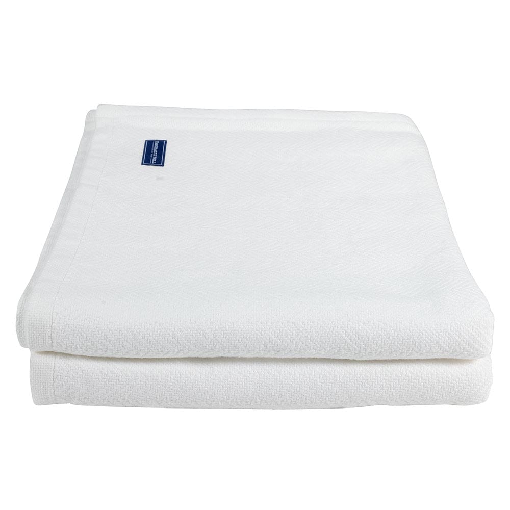 Penobscot Cotton Blanket - White active Current Full Full Price group-gallery Herringbone King machine washable Maine New Lower Price Patterns & Plaids Penobscot Cotton Blanket personalization Queen Twin