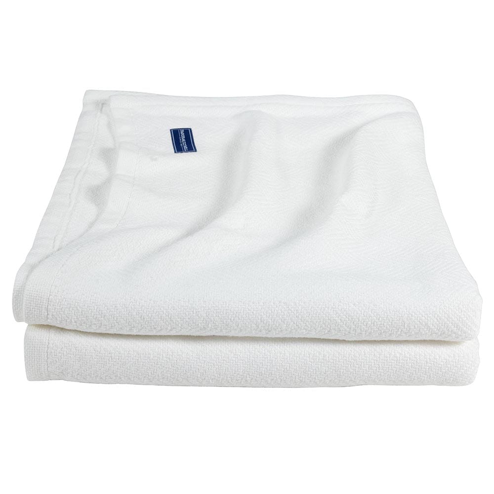 Penobscot Cotton Blanket - White active Current Full Full Price group-gallery Herringbone King machine washable Maine New Lower Price Patterns & Plaids Penobscot Cotton Blanket personalization Queen Twin