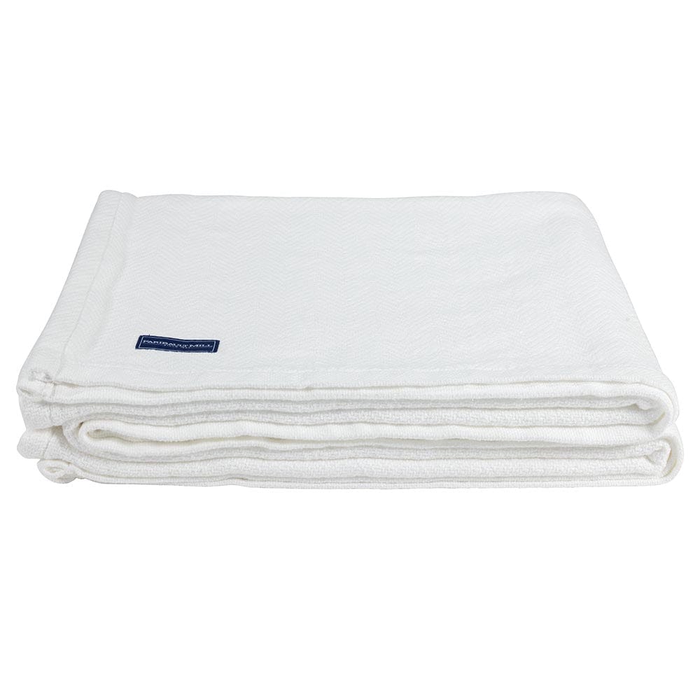 Penobscot Cotton Blanket - White active Current Full Full Price group-gallery Herringbone King machine washable Maine New Lower Price Patterns & Plaids Penobscot Cotton Blanket personalization Queen Twin
