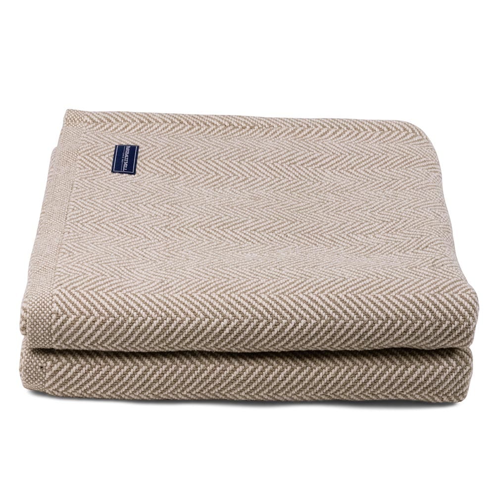 Penobscot Cotton Blanket - Stone active Current Full Full Price group-gallery Herringbone King machine washable Maine New Lower Price Patterns & Plaids Penobscot Cotton Blanket personalization Queen Twin