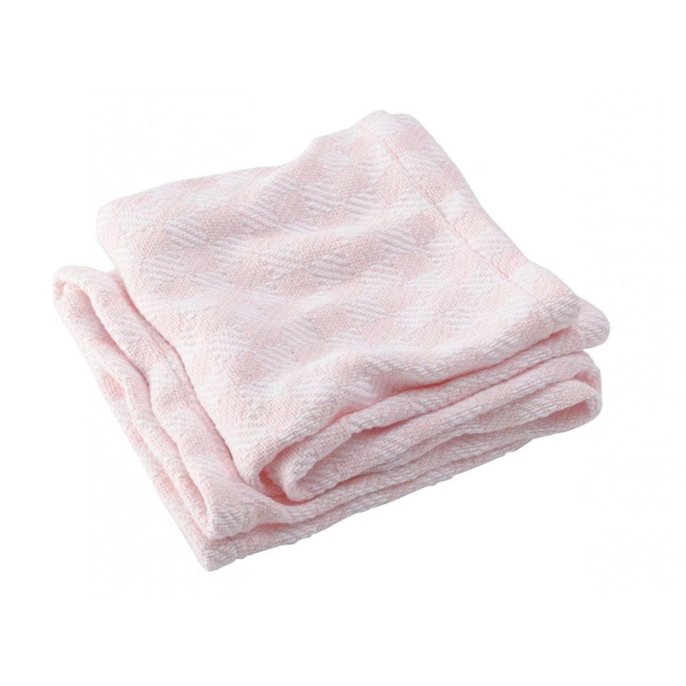 Pogonia Cotton Baby Blanket - Pale Pink 36" x 46" active Current Full Price group-gallery machine washable Maine New Lower Price Patterns & Plaids personalization Pogonia Cotton Baby Blanket