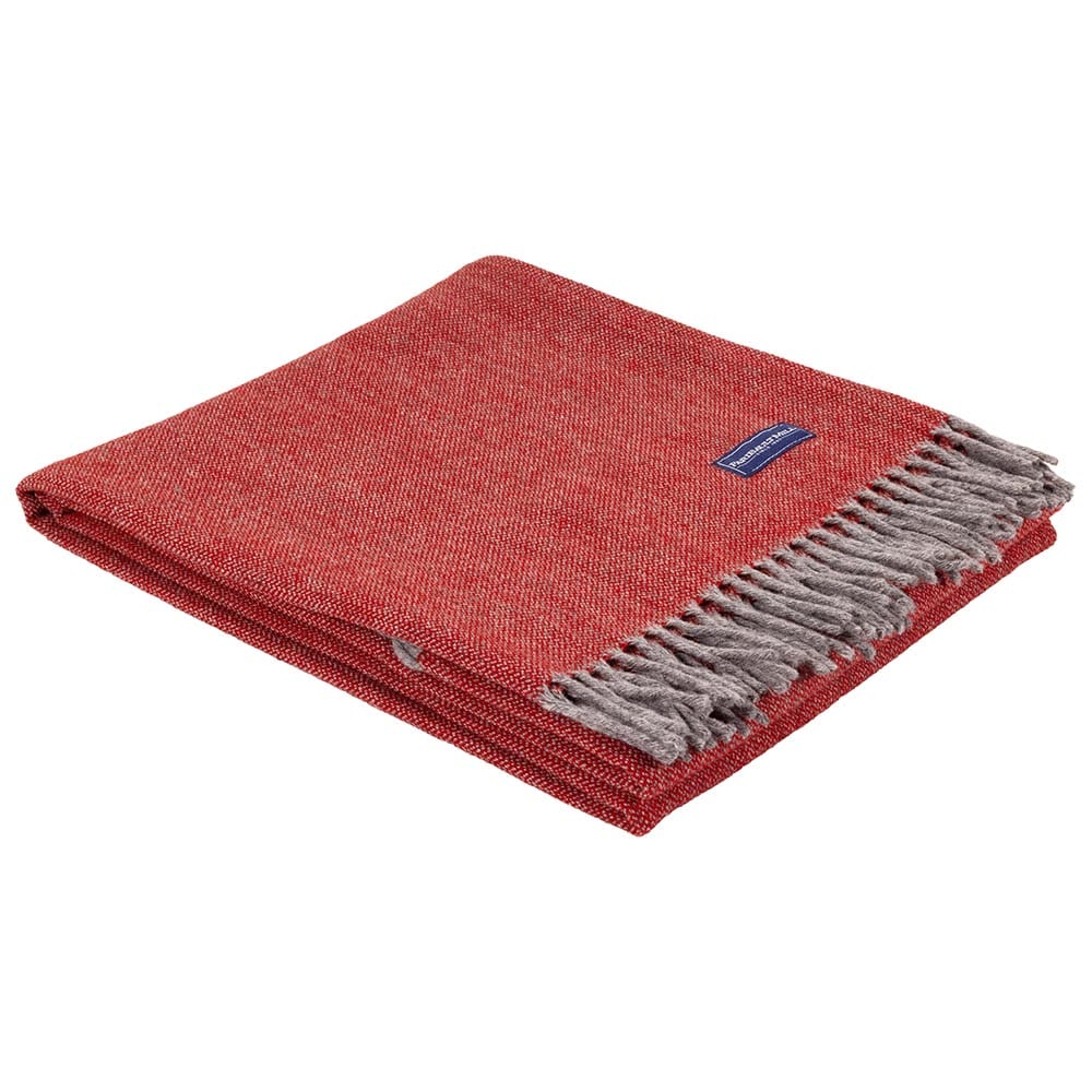Factory Second Ashby Twill Wool Throw - Red active Factory Second Ashby Twill Wool Throw Faribault machine washable Solids