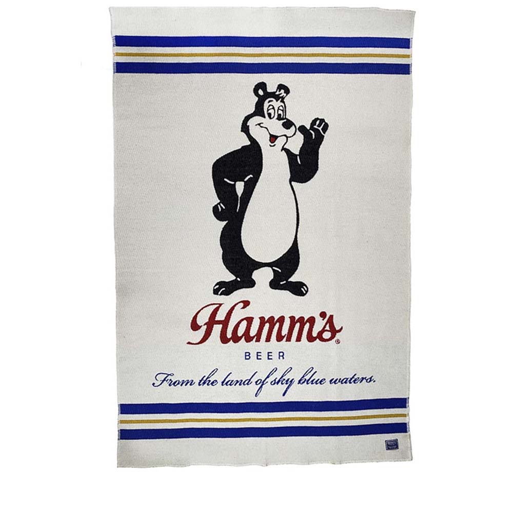 Hamm's Beer Bear Wool Throw Blanket 42" x 65" active Current Dry clean or hand wash Faribault Full Price Hamm's Beer Wool Throw New Lower Price