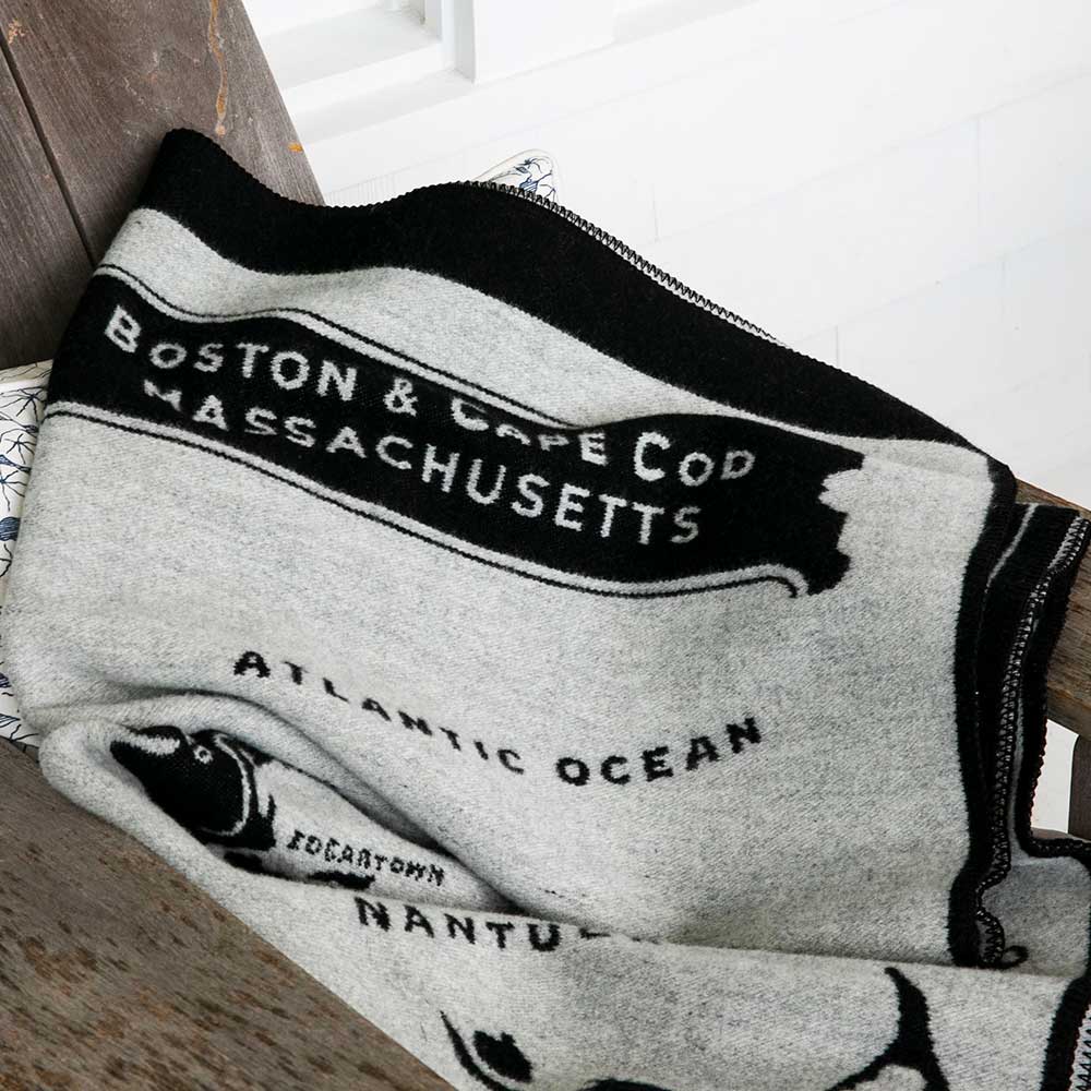 Boston Map Wool Throw active Current Dry clean or hand wash Faribault Full Price Lakes & Maps New Lower Price