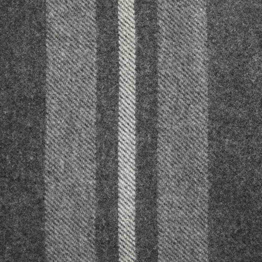 Faribault Mill Cabin charcoal middleweight wool throw, displayed close-up showing the weave, texture, and whipstitched edge finish.