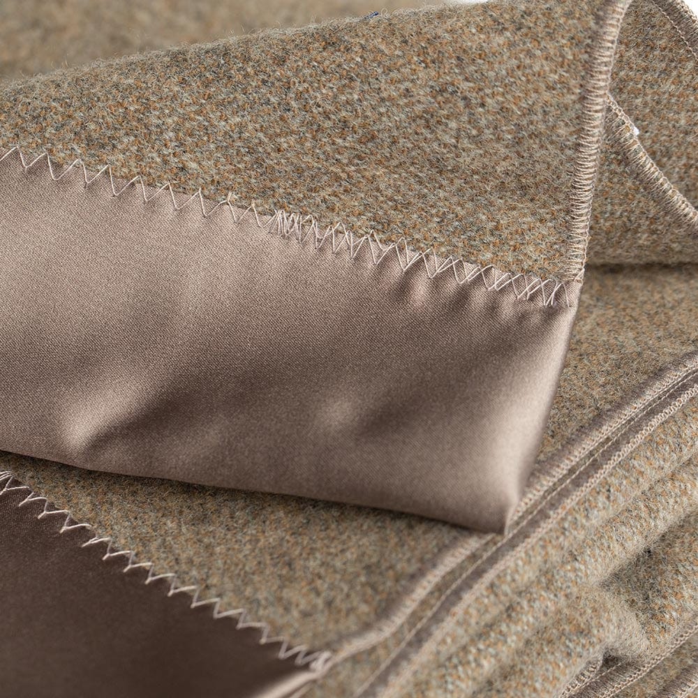 Factory Second Pure & Simple Satin Wool Blanket - Vicuna active machine washable Solids Twin