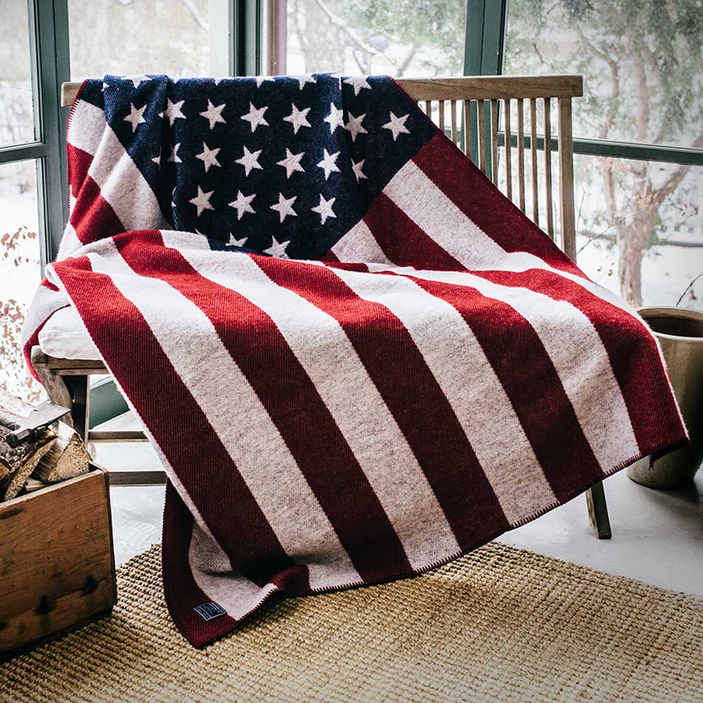 American Flag Wool Throw active Current Dry clean or hand wash Faribault Full Price Great Flags New Lower Price