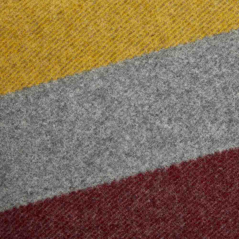 Faribault Mill Frontier gray heavyweight wool bed blanket, displayed close-up showing the weave and texture.