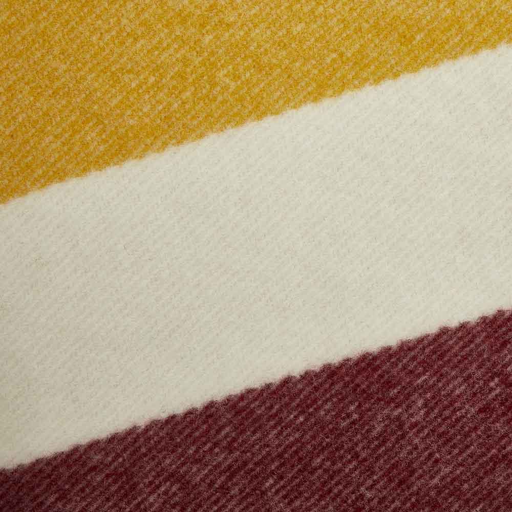 Faribault Mill Frontier natural heavyweight wool bed blanket, displayed close-up showing the weave and texture.