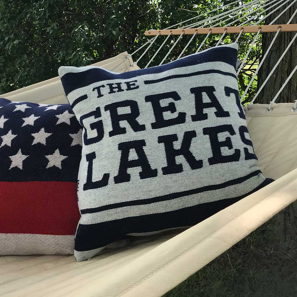 Great Lakes Map Pillow Case active Current Dry clean or hand wash Faribault Full Price New Lower Price