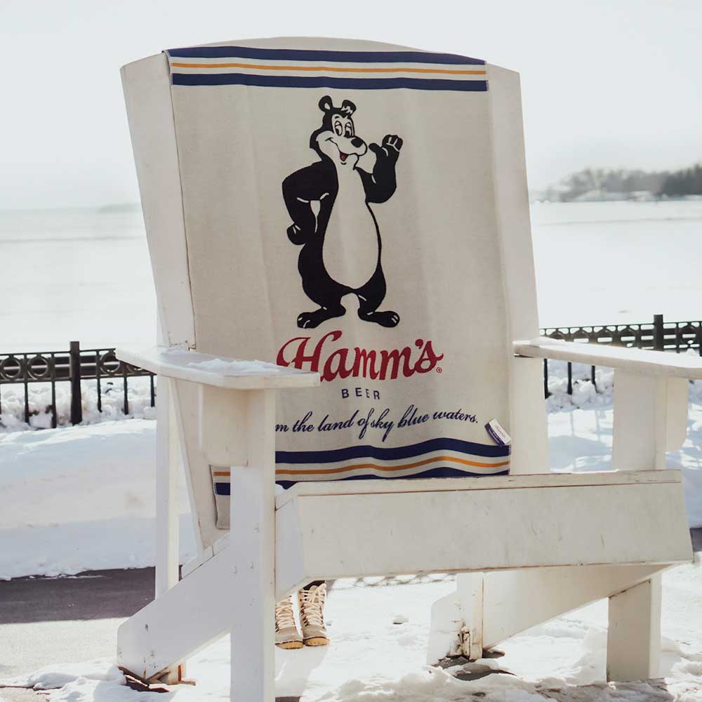 Hamm's Beer Bear Wool Throw Blanket active Current Dry clean or hand wash Faribault Full Price Hamm's Beer Wool Throw New Lower Price