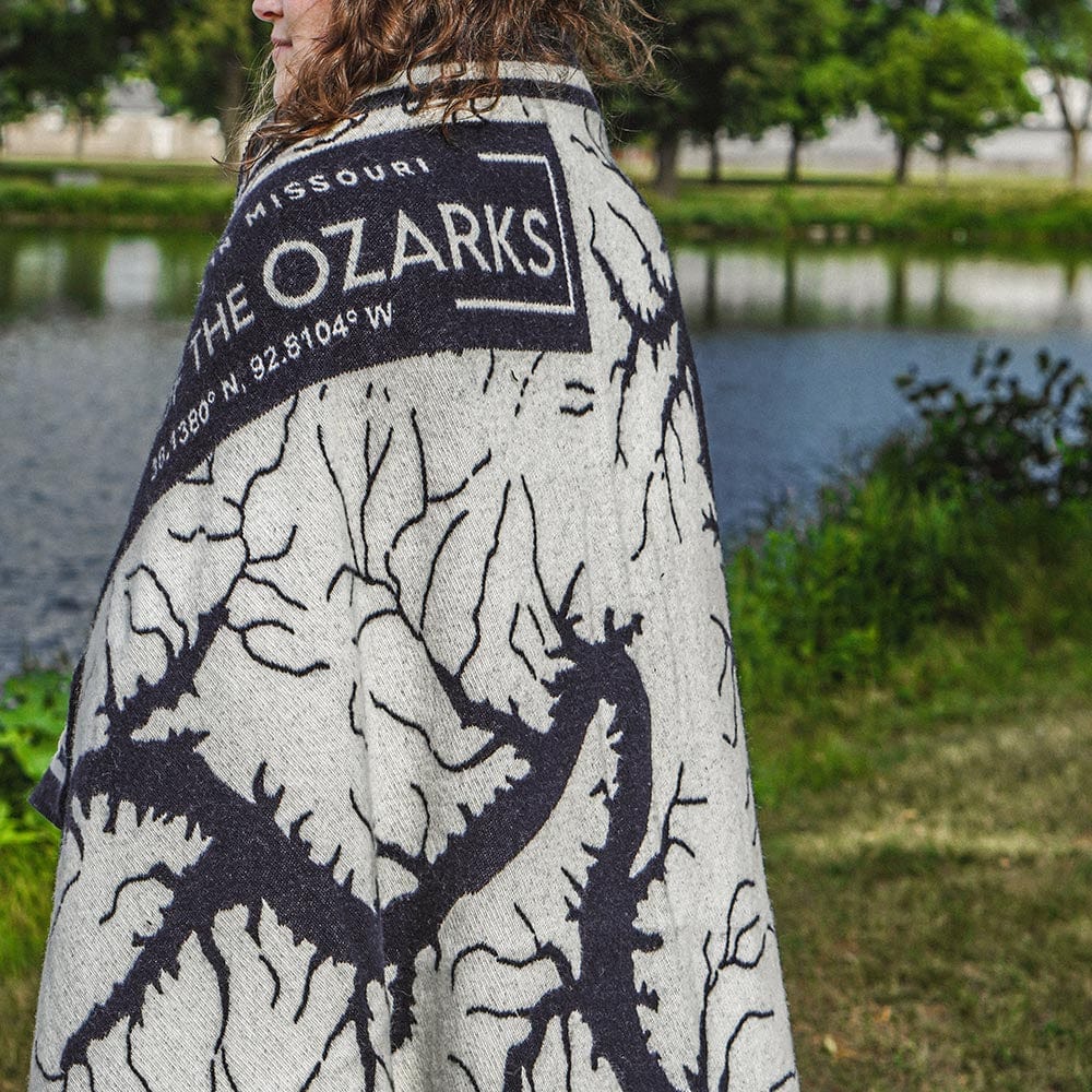 Lake of the Ozarks Map Wool Throw Blanket active Current Dry clean or hand wash Faribault Lakes & Maps