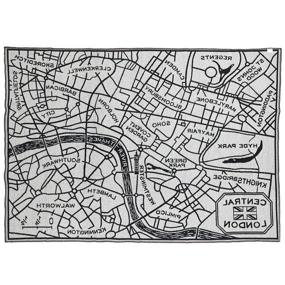London Map Wool Throw active Current Dry clean or hand wash Faribault Lakes & Maps New Lower Price
